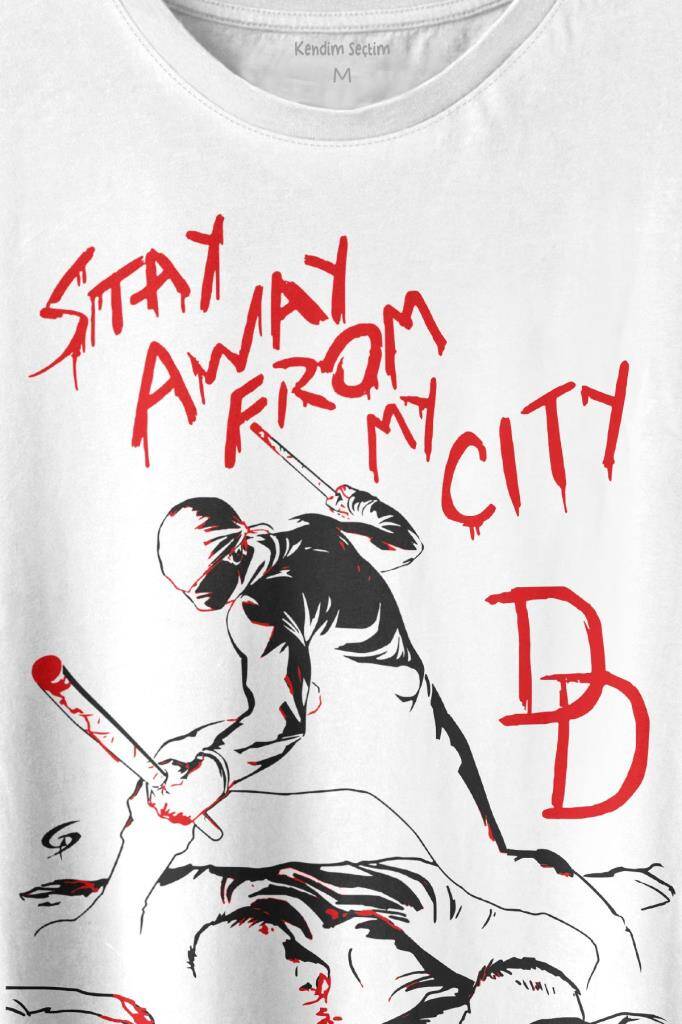 Stay Away From My City Dd Halloween Cadılar Bayramı Baskılı Tişört Unisex T-shirt (1)