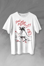 Stay Away From My City Dd Halloween Cadılar Bayramı Baskılı Tişört Unisex T-shirt - 1