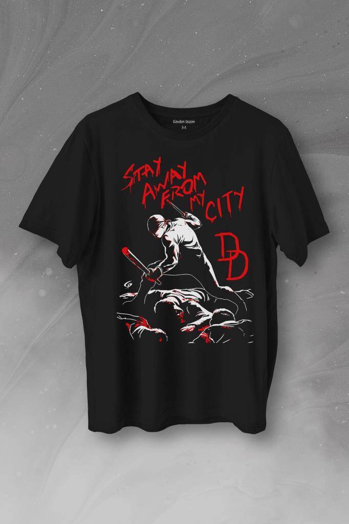 Stay Away From My City Dd Halloween Cadılar Bayramı Baskılı Tişört Unisex T-Shirt - 1