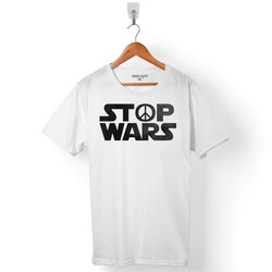 STOP WARS STAR YILDIZ SAVAŞLARI PEACE BARIŞ SEMBOLÜ ERKEK TİŞÖRT - 1