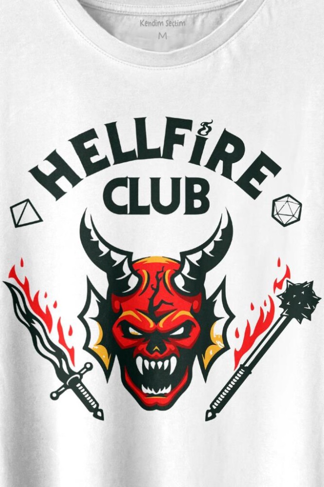 Stranger Things Hellfire Club Baskılı Tişört Unisex T-shirt - 2