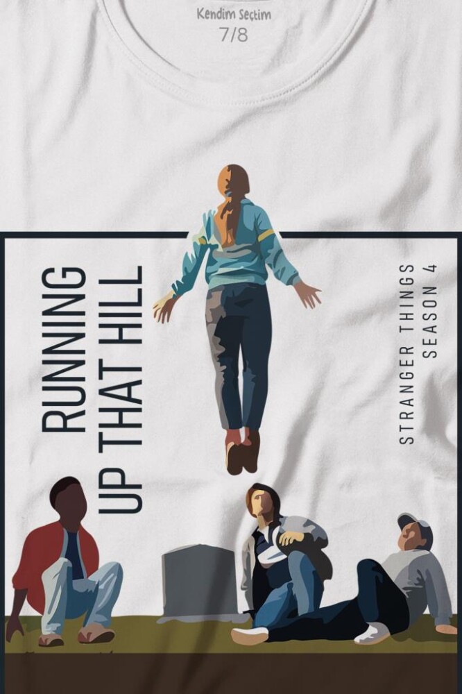 Stranger Things Sezon 4 Baskılı Running Up That Hill Tişört Çocuk T-shirt - 2
