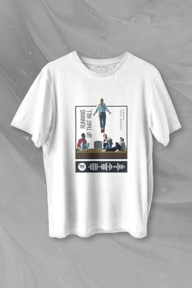 Stranger Things  Sezon 4 Baskılı Running Up That Hill Tişört Unisex T-shirt - 1