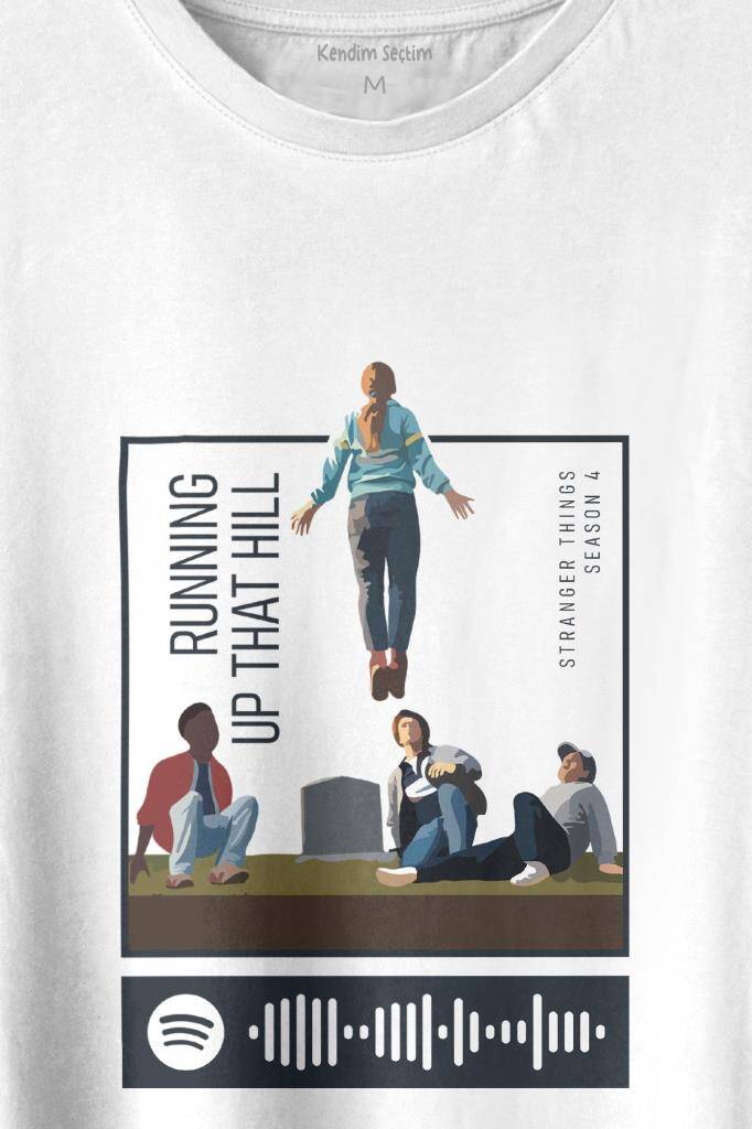 Stranger Things Sezon 4 Baskılı Running Up That Hill Tişört Unisex T-shirt - 2