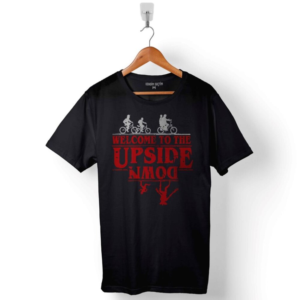 Stranger Things Welcome To The Upside Down Bisiklet Baskılı Tişört Unisex T-Shirt - 1