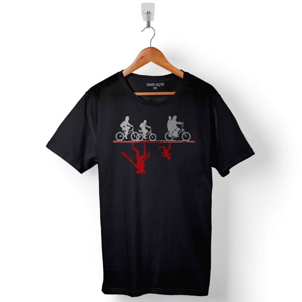 Stranger Things Welcome To The Upside Down Bisiklet Baskılı Tişört Unisex T-Shirt - 1