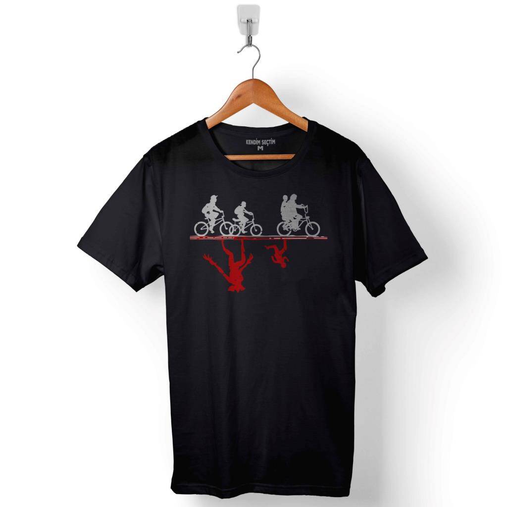 Stranger Things Welcome To The Upside Down Bisiklet Baskılı Tişört Unisex T-Shirt - 1