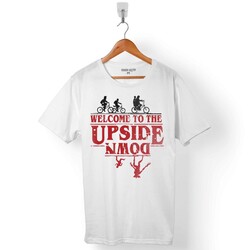 STRANGER THINGS WELCOME TO THE UPSIDE DOWN BİSİKLET ERKEK TİŞÖRT - 1