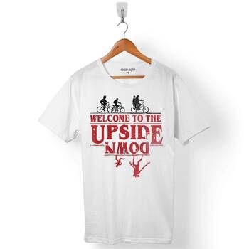 STRANGER THINGS WELCOME TO THE UPSIDE DOWN BİSİKLET ERKEK TİŞÖRT - 1