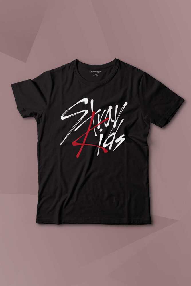 Stray Kids Kore K-Pop Baskılı Çocuk Tişört Kısa Kollu - 1