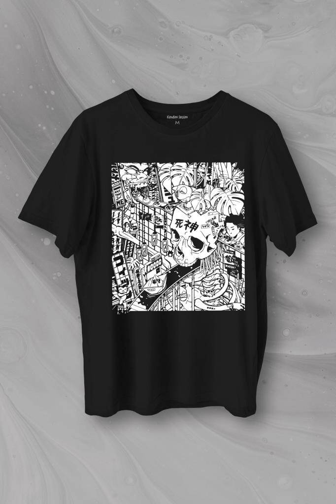 Street Drawing Urban Culture Sokak Baskılı Tişört Unisex T-Shirt - 1