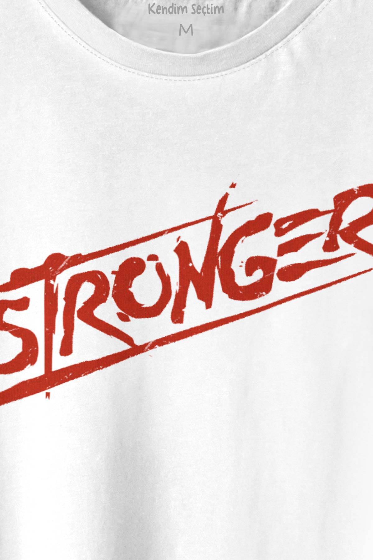 Stronger Daha Güçlü Sporcu Gym Fitness Spor Baskılı Tişört Unisex T-shirt (1)