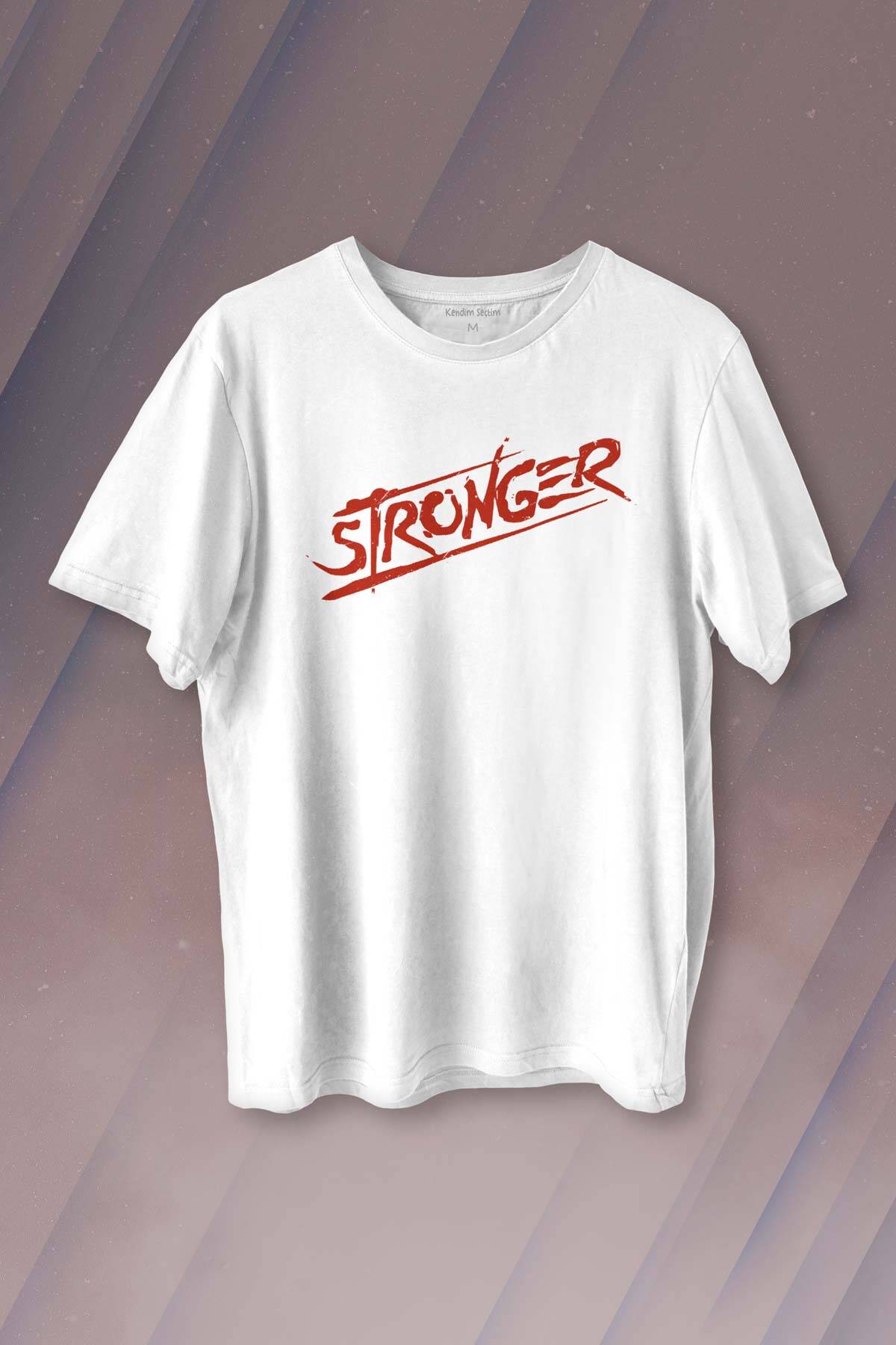 Stronger Daha Güçlü Sporcu Gym Fitness Spor Baskılı Tişört Unisex T-shirt - 1