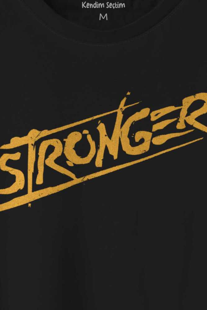 Stronger Daha Güçlü Sporcu Gym Fitness Spor Baskılı Tişört Unisex T-shirt (1)