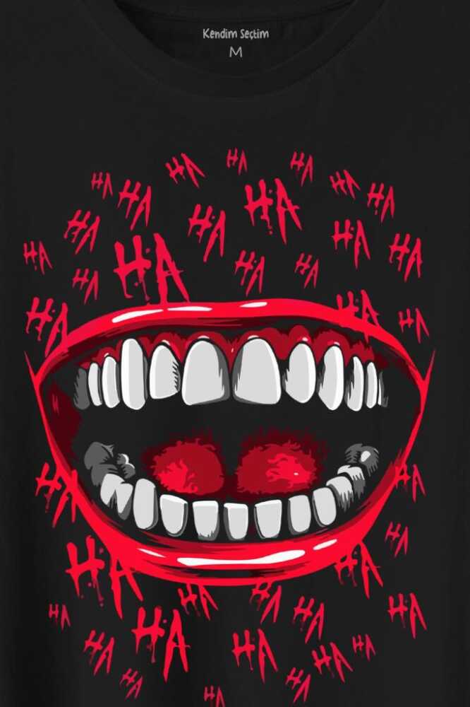 Suicide Squad Ha Ha Ha Kahkaha Gülücük Gülme Baskılı Tişört Unisex T-Shirt - 2