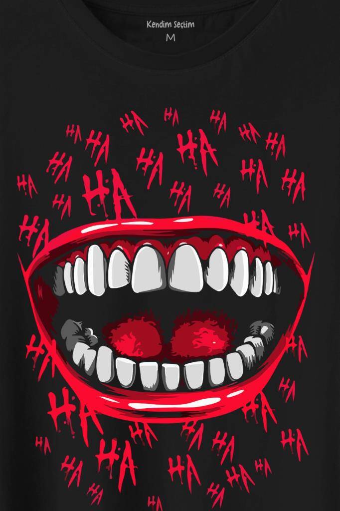 Suicide Squad Ha Ha Ha Kahkaha Gülücük Gülme Baskılı Tişört Unisex T-Shirt (1)