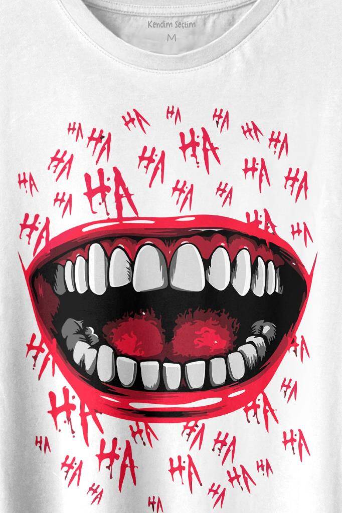 Suicide Squad Ha Ha Ha Kahkaha Gülücük Gülme Baskılı Tişört Unisex T-shirt (1)