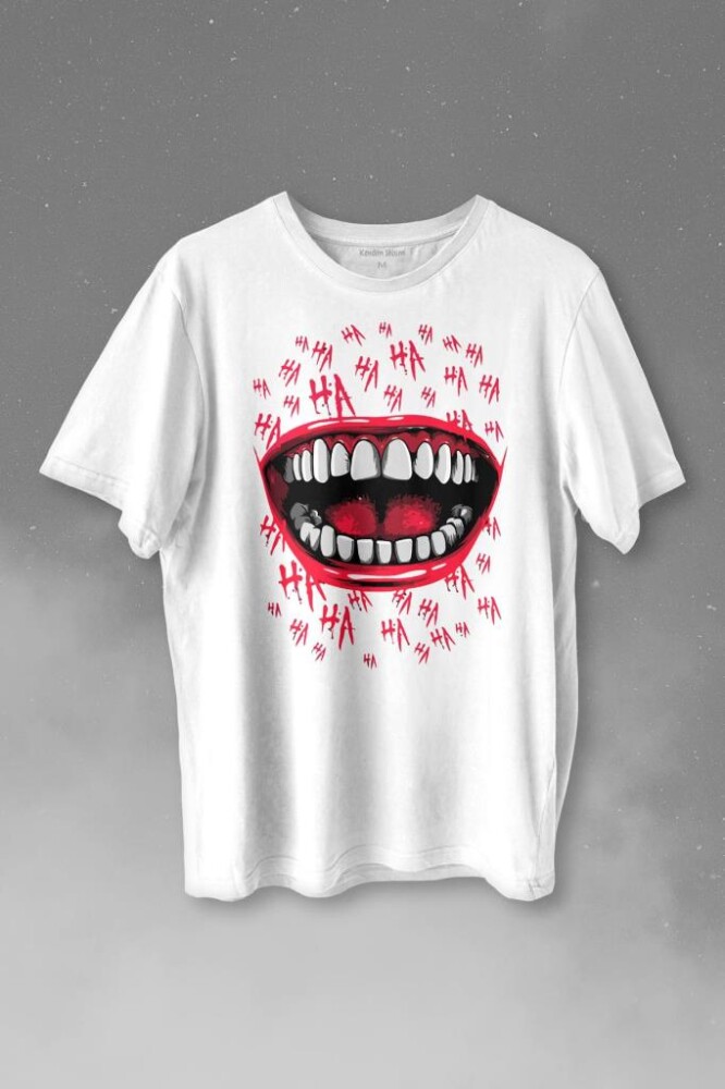 Suicide Squad Ha Ha Ha Kahkaha Gülücük Gülme Baskılı Tişört Unisex T-shirt - 1