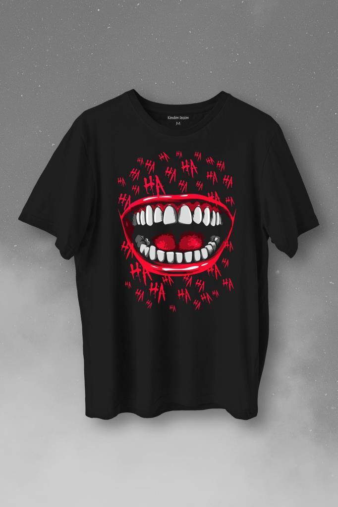 Suicide Squad Ha Ha Ha Kahkaha Gülücük Gülme Baskılı Tişört Unisex T-Shirt - 1
