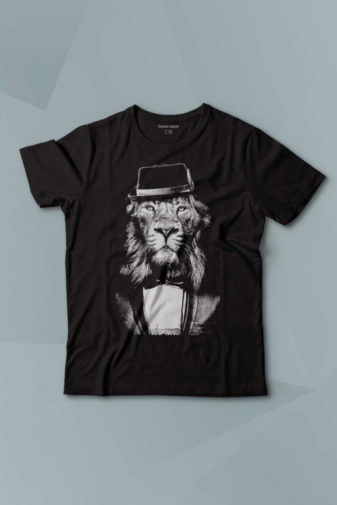 Suit Up Takım Elbiseli Aslan Modern Kıravat Arslan Baskılı Çocuk Tişört Kısa Kollu - KENDİM SEÇTİM