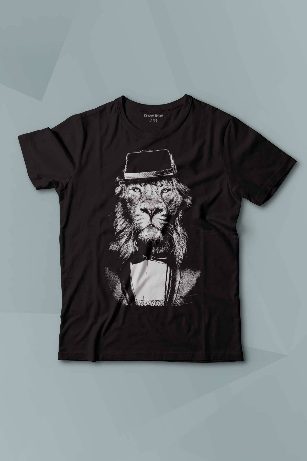 Suit Up Takım Elbiseli Aslan Modern Kıravat Arslan Baskılı Çocuk Tişört Kısa Kollu - 1