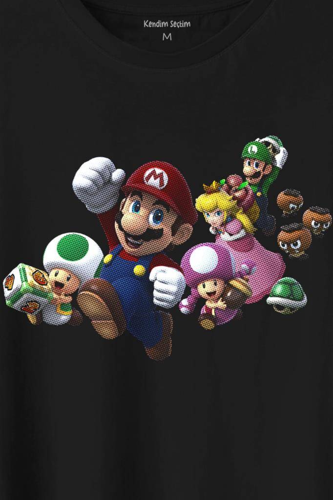 Super Mario Party Star Rush Baskılı Tişört Unisex T-Shirt (1)