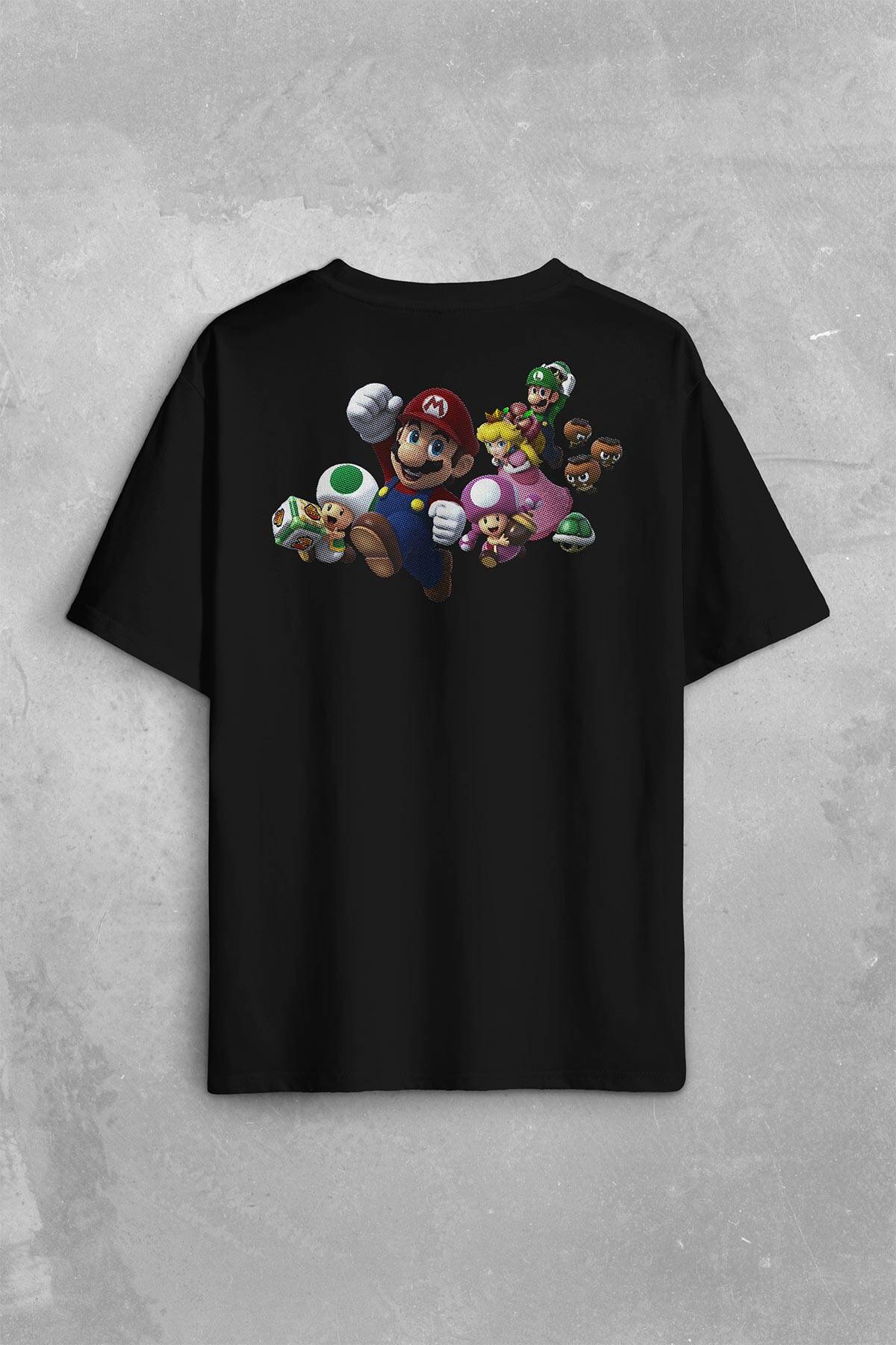 Super Mario Party Star Rush Sırt Ön Baskılı Oversize Tişört Unisex T-Shirt - 1
