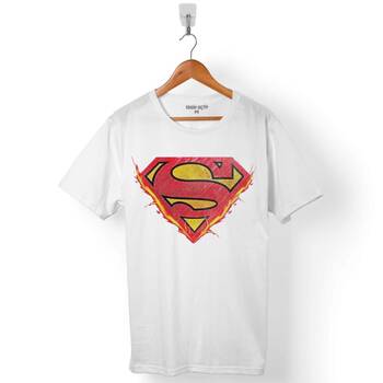 SUPERMAN FLAME ALEV LOGO SUPER MAN ERKEK TİŞÖRT - 1