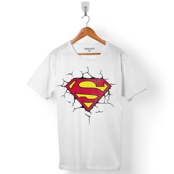SUPERMAN SUPER MAN LOGO 3 BOYUTLU ERKEK TİŞÖRT - 1