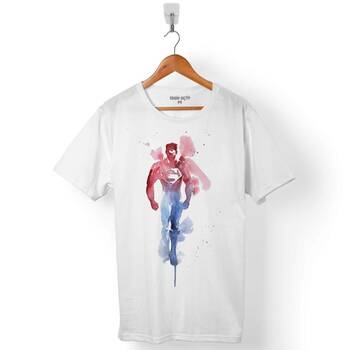 SUPERMAN SUPER MAN WATERCOLOR ERKEK TİŞÖRT - 1