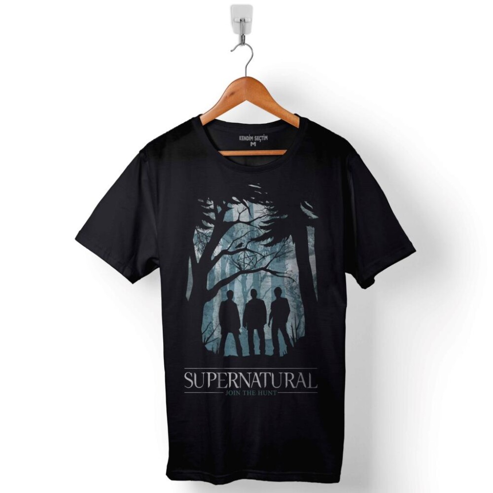 Supernatural Joın The Hunt Iı 2 Logo Baskılı Tişört Unisex T-Shirt - 1