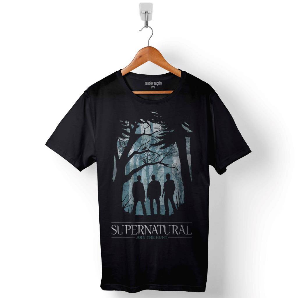 Supernatural Joın The Hunt Iı 2 Logo Baskılı Tişört Unisex T-Shirt - 1