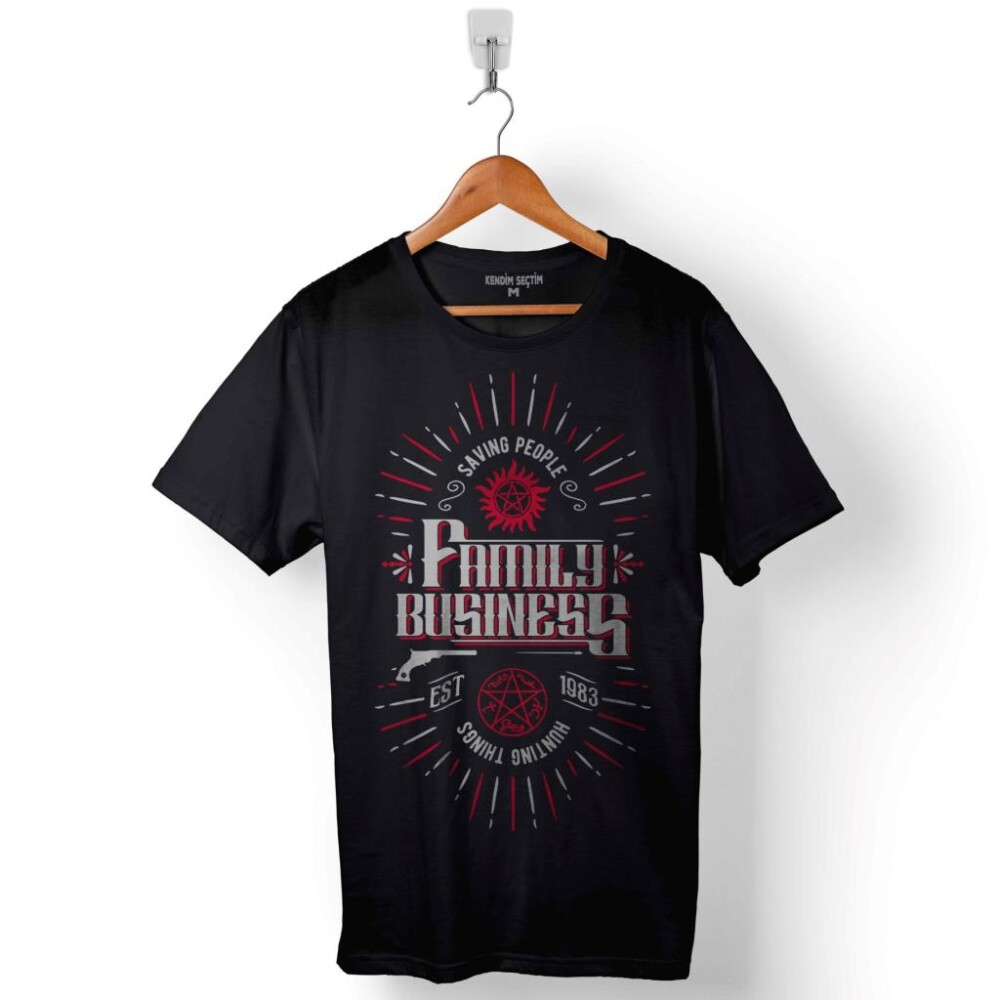 Supernatural The FaMily Business Saving People Est Baskılı Tişört Unisex T-Shirt - 1