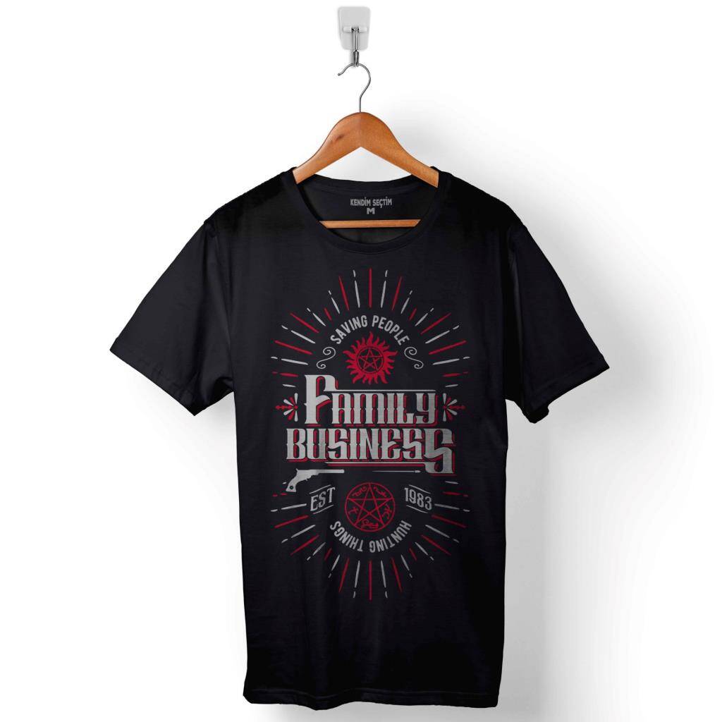 Supernatural The FaMily Business Saving People Est Baskılı Tişört Unisex T-Shirt - 1