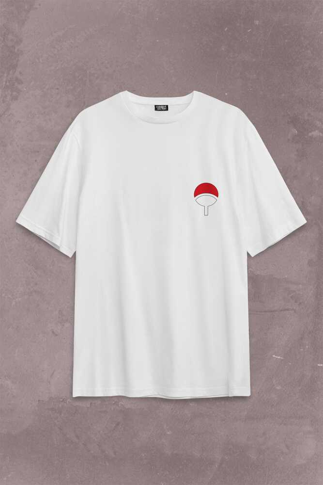 Susake Unchia Otsutsuki Symbol Logo Naruto Sırt Ön Baskılı Oversize Tişört Unisex T-Shirt (1)