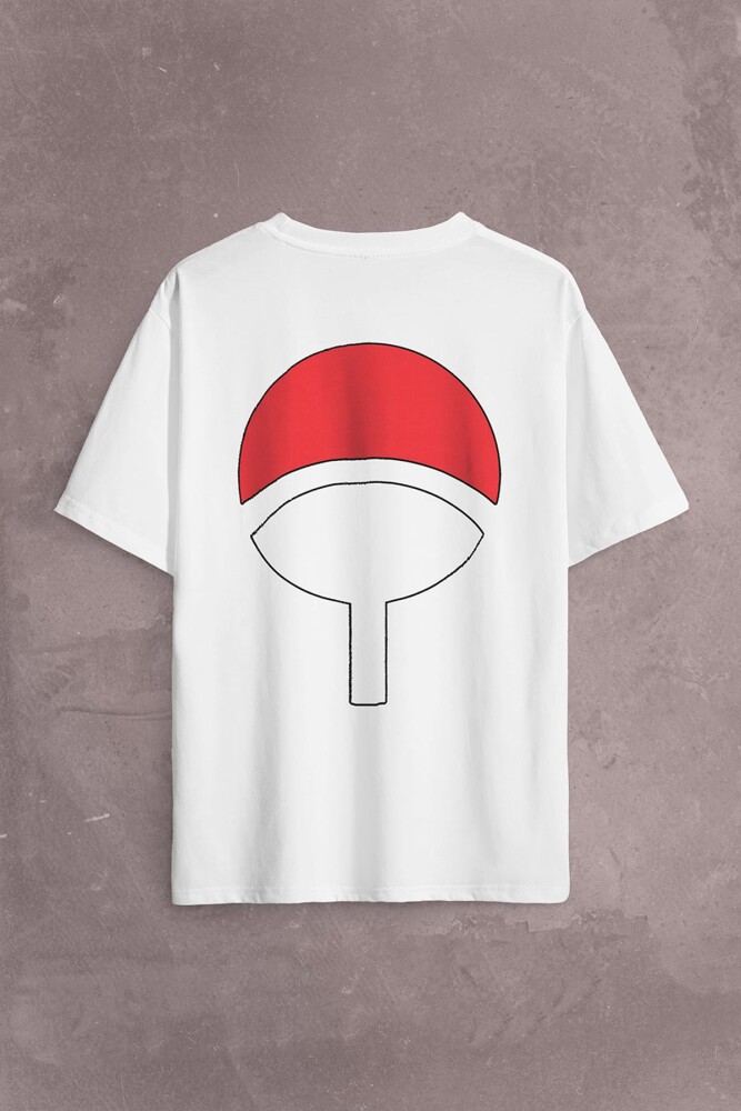 Susake Unchia Otsutsuki Symbol Logo Naruto Sırt Ön Baskılı Oversize Tişört Unisex T-Shirt - 1