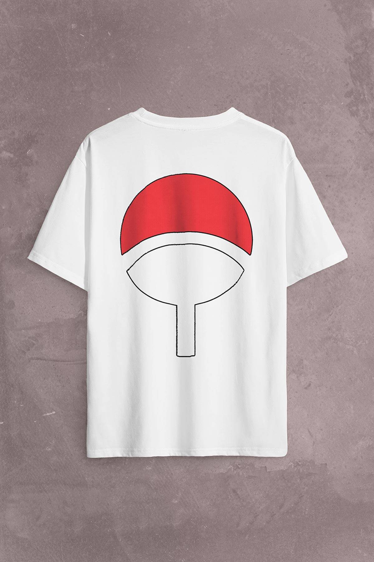 Susake Unchia Otsutsuki Symbol Logo Naruto Sırt Ön Baskılı Oversize Tişört Unisex T-Shirt - 1