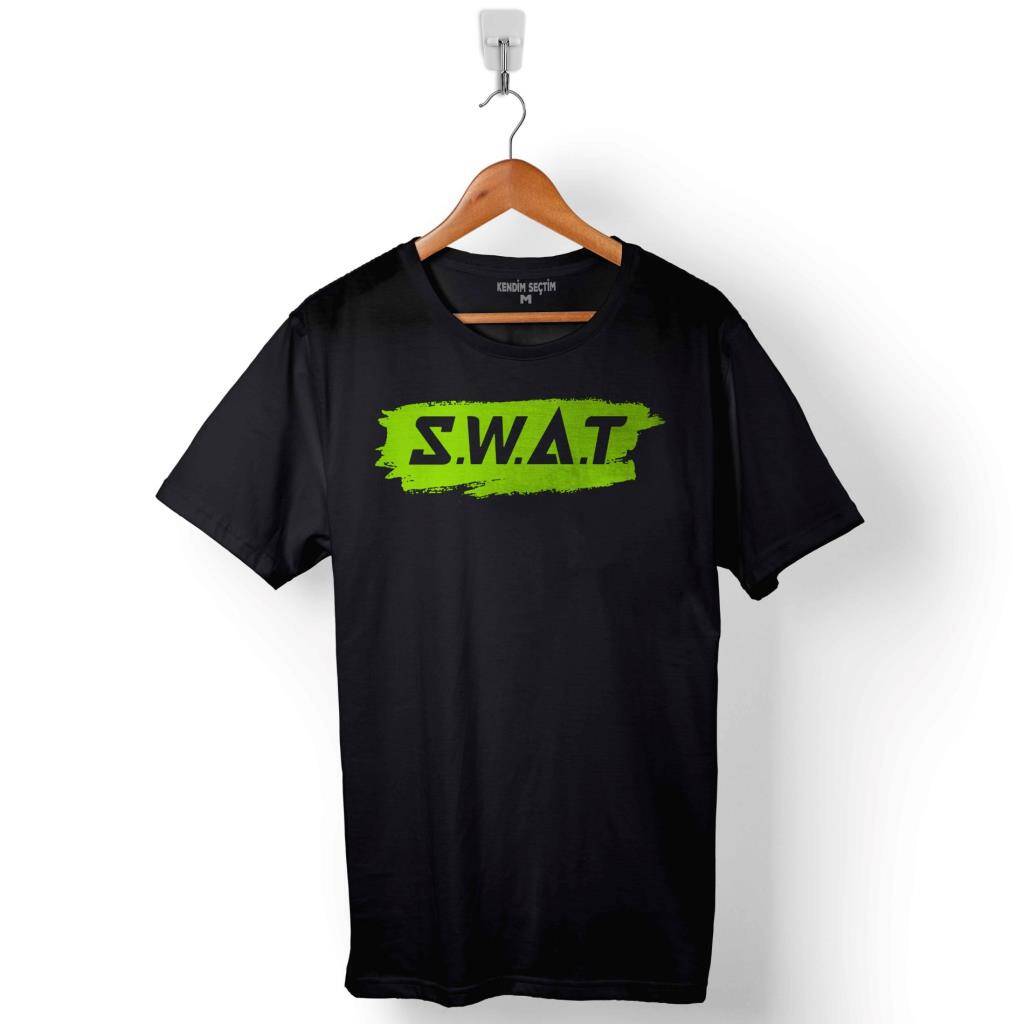 Swat S.W.A.T. Polis Özel Kuvvetler Bordo Bereli Baskılı Tişört Unisex T-Shirt - 1