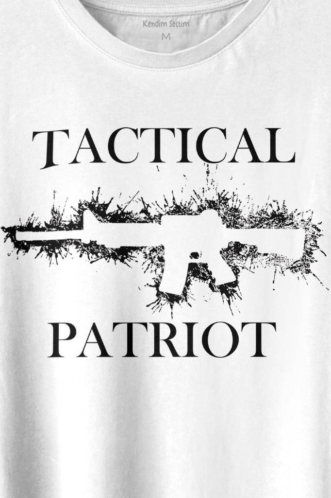 Tactical Patriot Military Tüfek Silüeti Baskılı Tişört Unisex T-shirt (1)