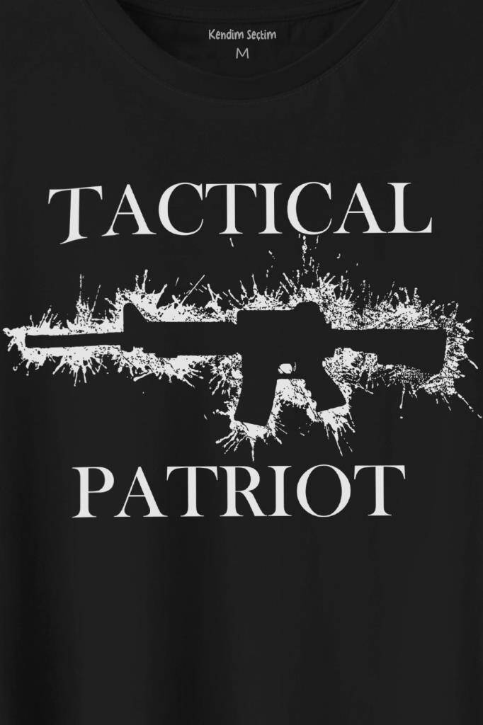 Tactical Patriot Military Tüfek Silüeti Baskılı Tişört Unisex T-Shirt - 2