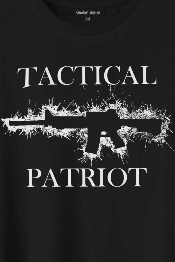 Tactical Patriot Military Tüfek Silüeti Baskılı Tişört Unisex T-Shirt - 2