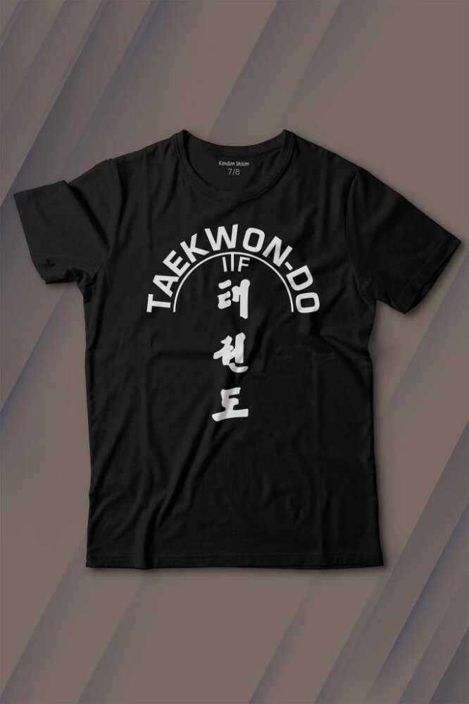 Taekwondo Tekvando Taekwon-Do Dövüşçü Baskılı Tişört Çocuk T-shirt - 1