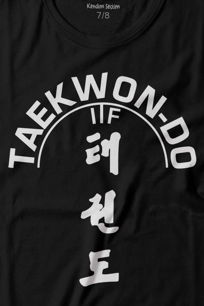 Taekwondo Tekvando Taekwon-Do Dövüşçü Baskılı Tişört Çocuk T-shirt (1)