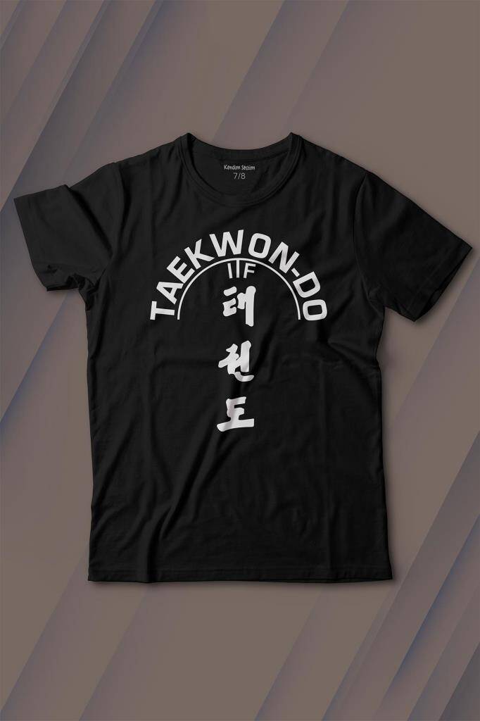 Taekwondo Tekvando Taekwon-Do Dövüşçü Baskılı Tişört Çocuk T-shirt - 1