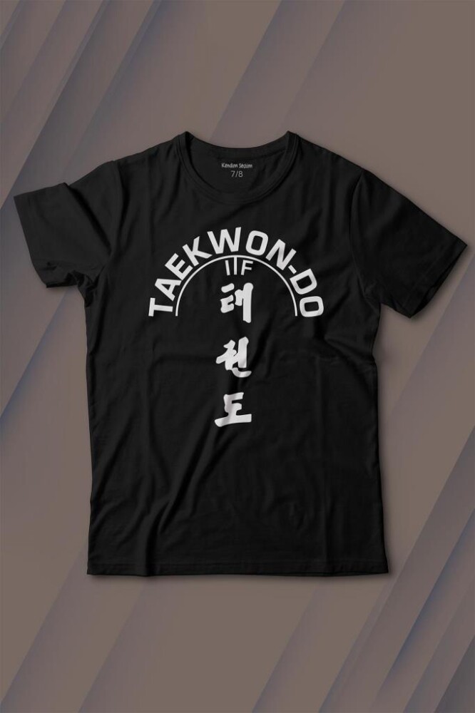 Taekwondo Tekvando Taekwon-Do Dövüşçü Baskılı Tişört Çocuk T-shirt - KENDİM SEÇTİM