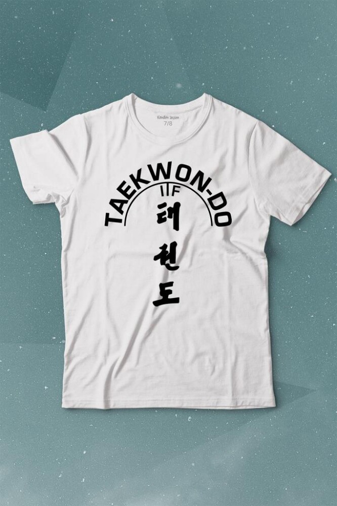 Taekwondo Tekvando Taekwon-Do Dövüşçü Baskılı Tişört Çocuk T-shirt - 1