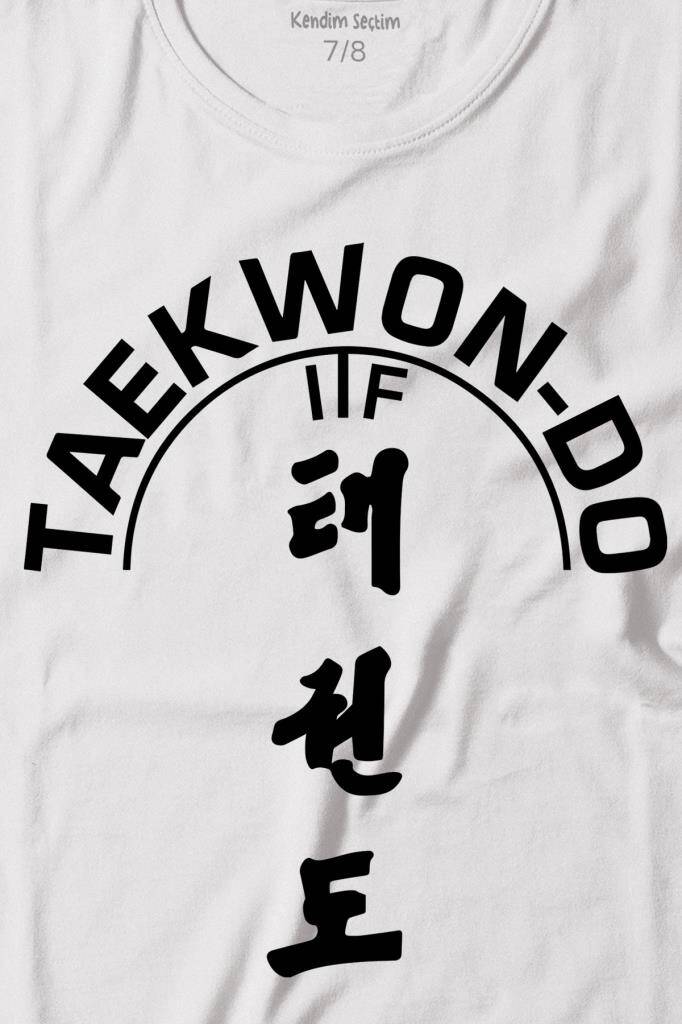 Taekwondo Tekvando Taekwon-Do Dövüşçü Baskılı Tişört Çocuk T-shirt (1)