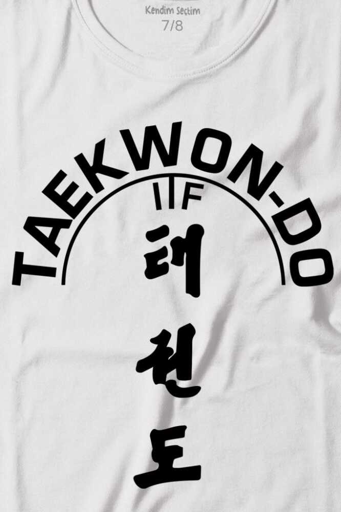 Taekwondo Tekvando Taekwon-Do Dövüşçü Baskılı Tişört Çocuk T-shirt (1)