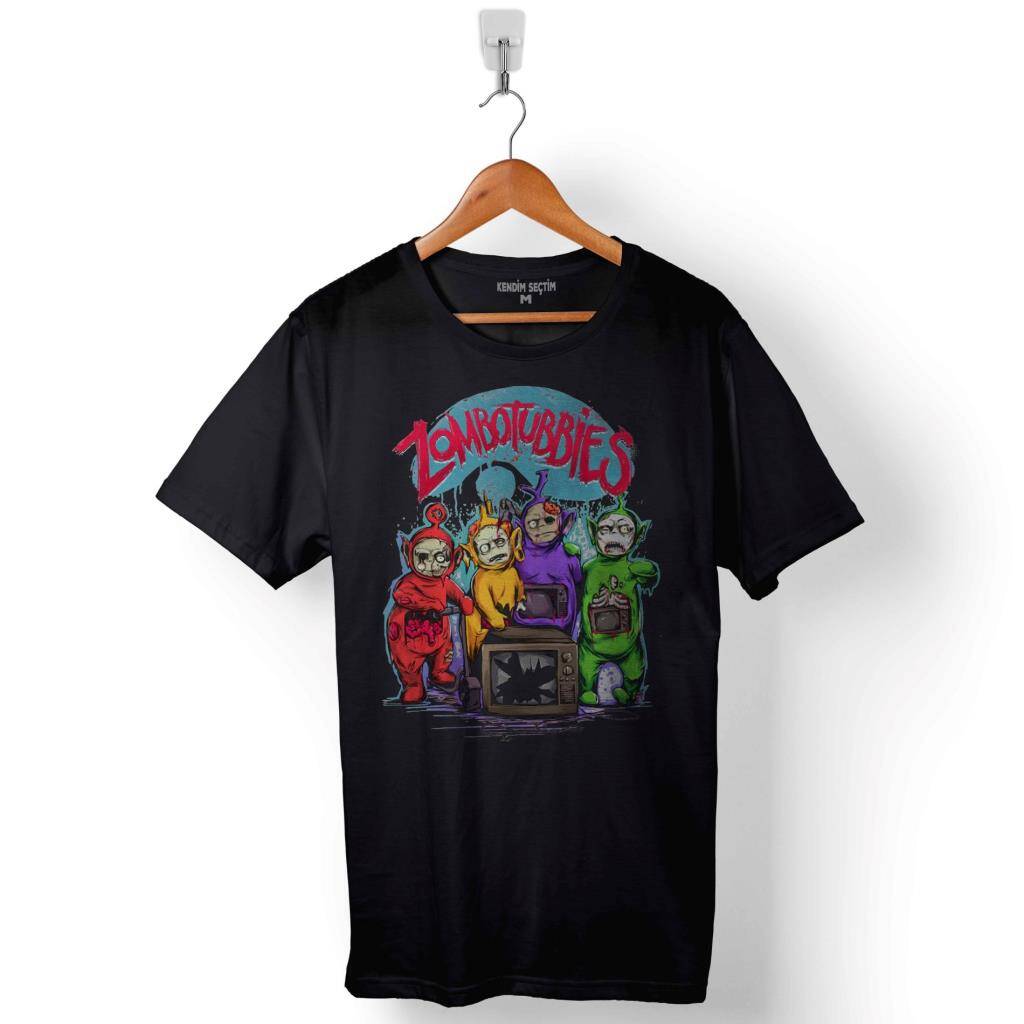 Teletabıs Zombotubbies Zombi Baskılı Tişört Unisex T-Shirt - 1