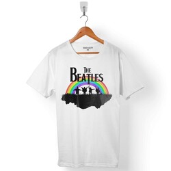 THE BEATLES GÖKKUŞAĞI LOGO ABBEY ROAD AT CROSLEY ERKEK TİŞÖRT - 1